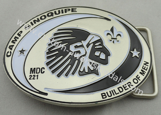 Camp Sinoquipe Belt Buckle with soft Enamel, Zinc Alloy Custom Made Men Buckles with Misty Nickel Plating