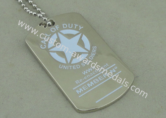 Army Personalised Dog Tags , Die Casting Zinc Alloy Dog Tag Nickel Plating