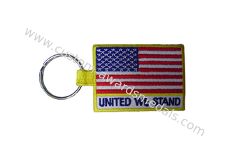 Woven / Embroidery Key Chain, Custom Promotional Keychains With Twill, Cotton, Velvet