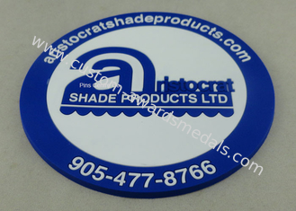 Business 2D EVA / Rubber / PVC Coaster Round Shape Dia 7 - 9cm