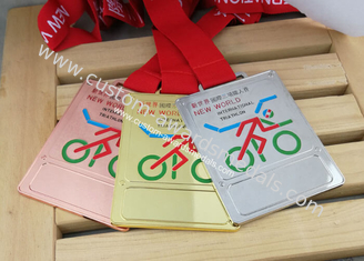 Die Casting Customized Medals And Ribbons Zinc Alloy Enamel For Sports Event