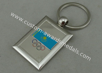 Imitation Hard Enamel Olympic Promotional Key Chain With Nickel Plating , Zinc Alloy Special Key Hole