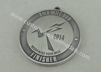 Zinc Alloy Antique Silver Plating Die Cast Medals For SMU MILE RUN