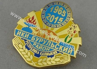 Military Synthetic Hard Enamel Pin Zinc Alloy Die Casting With Brooch / Gold Plating