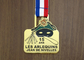 Personalized Metal Enamel Medallions , Running Awards Ribbon Medals For Kids